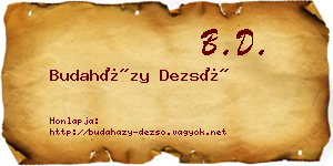 Budaházy Dezső névjegykártya