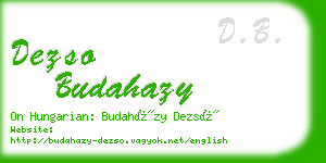 dezso budahazy business card